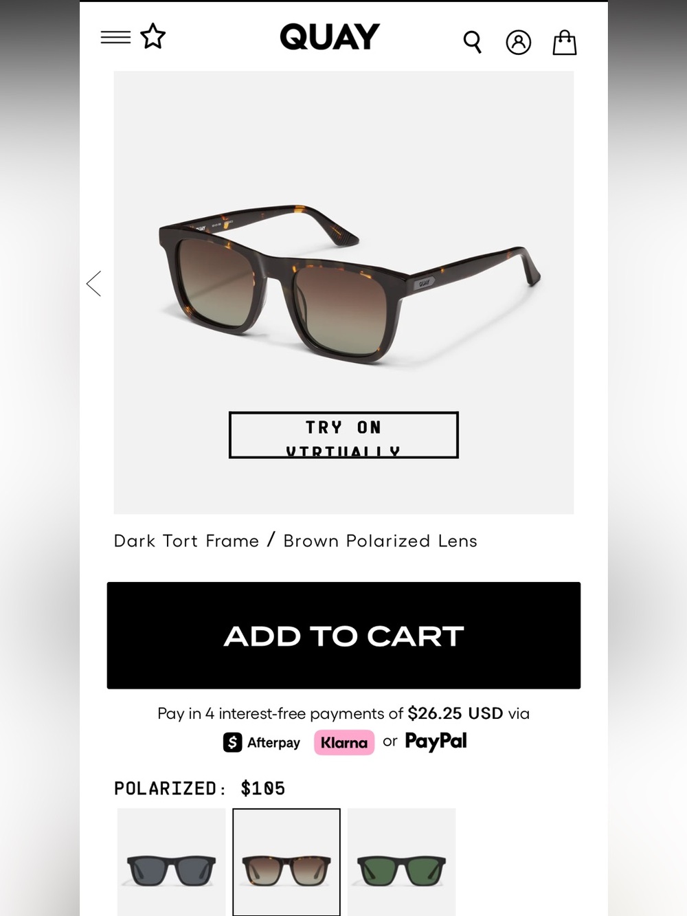 Quay Australia Dark Tortoise Polarized Sunglasses - Brown Lens